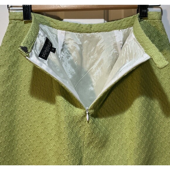 Donna Rae Textured Pencil Skirt Lime Green Lined Women’s Size 4 - Picture 5 of 8